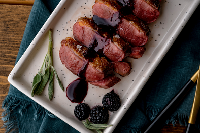Sous Vide Duck with Blackberry Pan Sauce