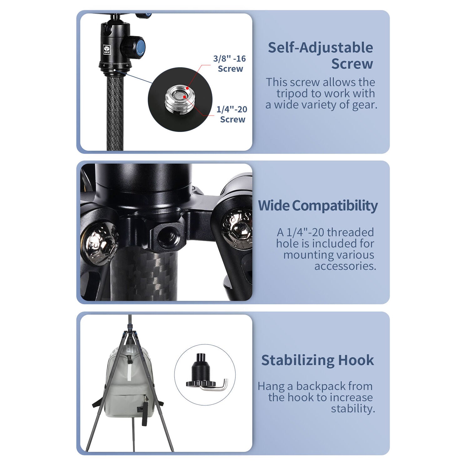 AT-125+B-00K Carbon Fiber Traveler Tripod with B-00K Ball Head - 1 Shot Gear