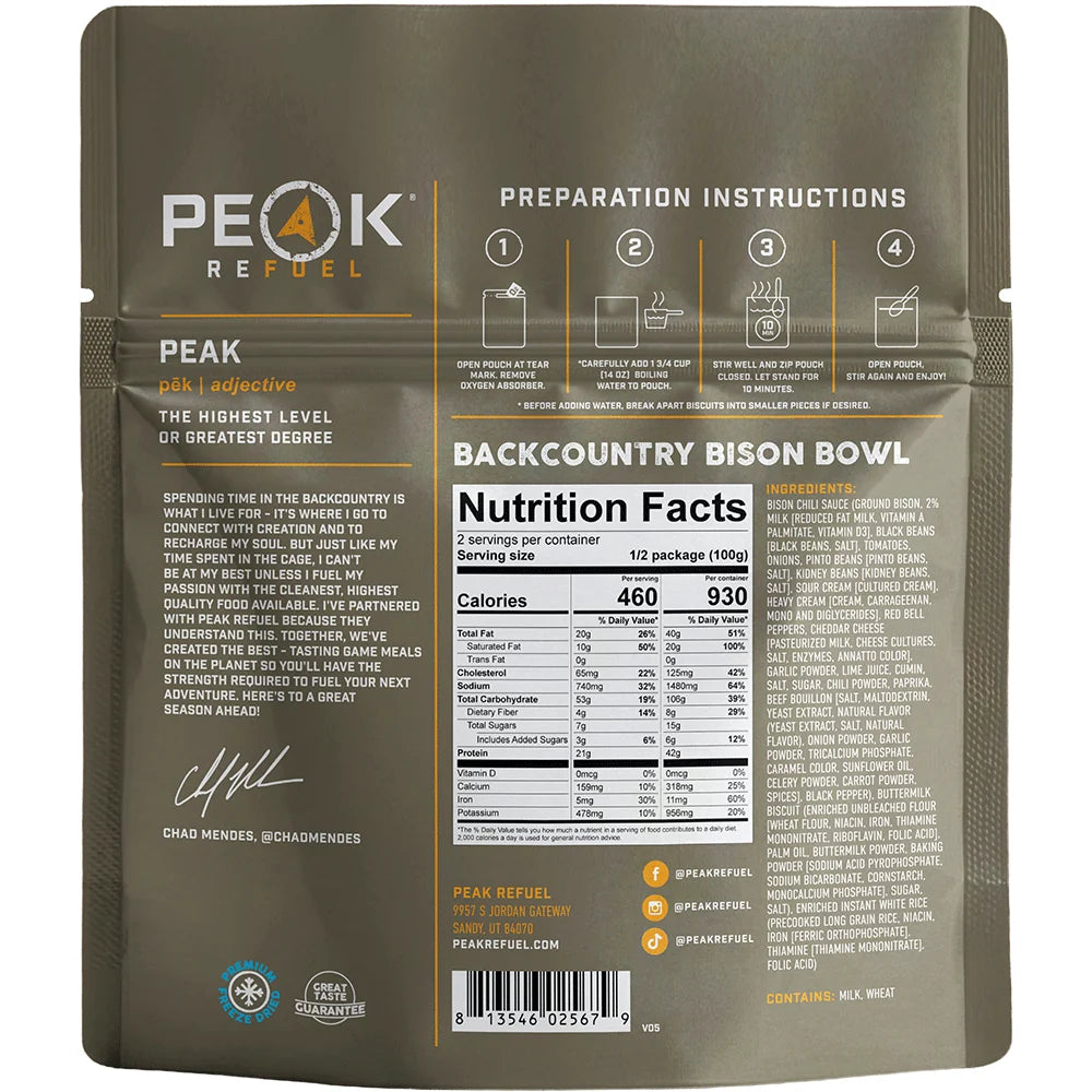 Peak Refuel Backcountry Bison Bowl
