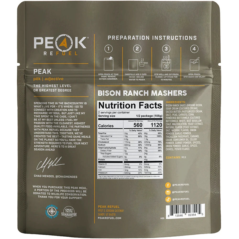 Peak Refuel Bison Ranch Mashers