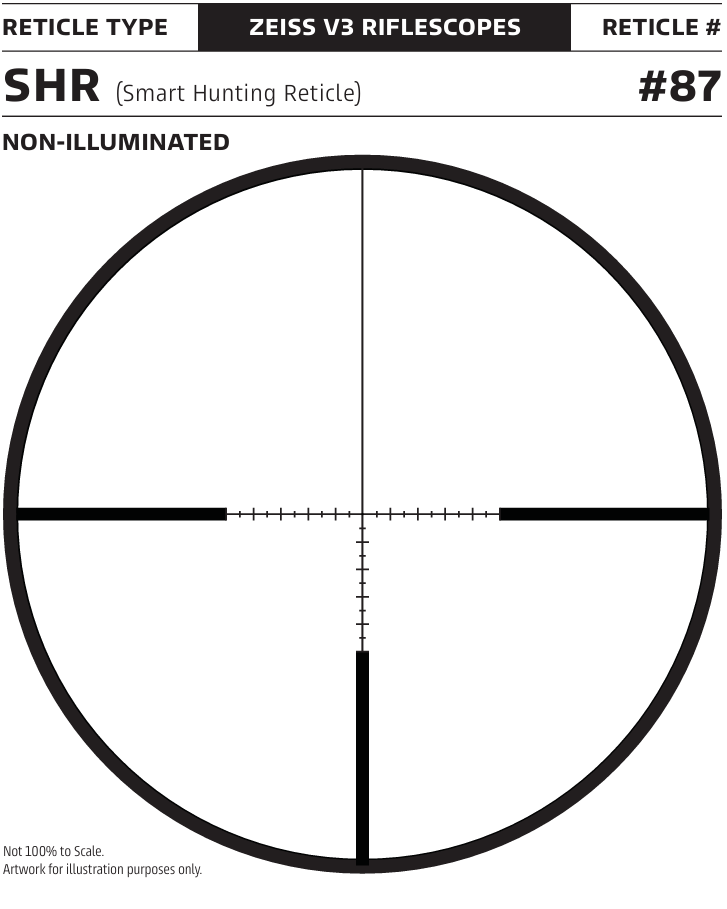 ZEISS V3 4.5-14x44 - SHR Reticle (#87) - Ext. Elev. - .25 MOA - Fixed Parallax