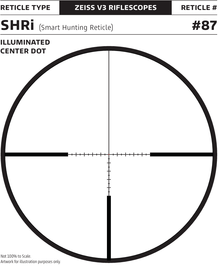 ZEISS V3 6-18x50 - SHRi Illum. Reticle (#87) - Ext. Elev. - .25 MOA - Adj. Parallax