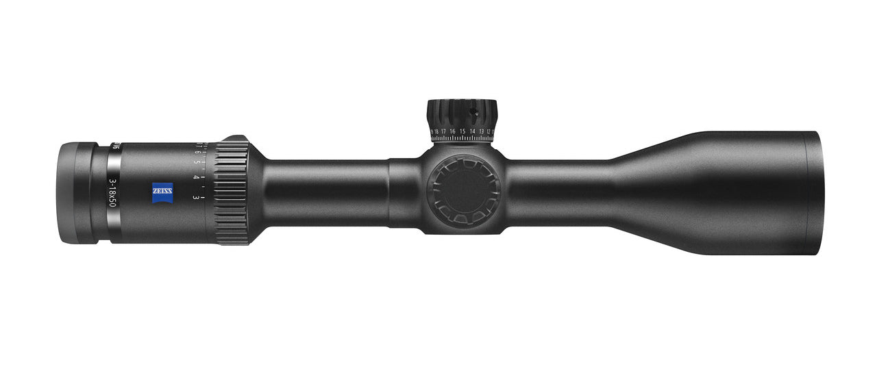 ZEISS CONQUEST V6 3-18x50 AHR Reticle (#90) - Ext. Elev Turret - Ballistic Stop - .25 MOA
