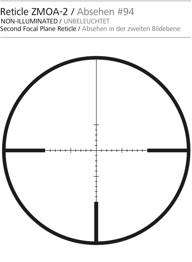 ZEISS Conquest V6 3-18x50 ZMOA-2 Reticle (#94) - Ext. Elev Turret - Ballistic Stop - .25 MOA