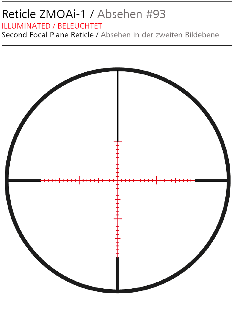 VERMICULAR24センチ Zeiss Conquest V4 6-24x50 ZMOAi-1 Illuminated #93 Riflescope w