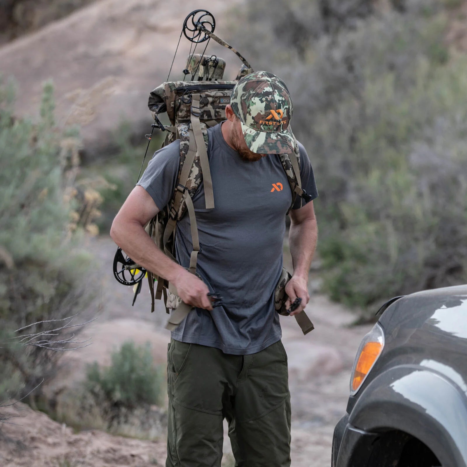 First Lite M's Wick Short Sleeve Crew - 1 Shot Gear