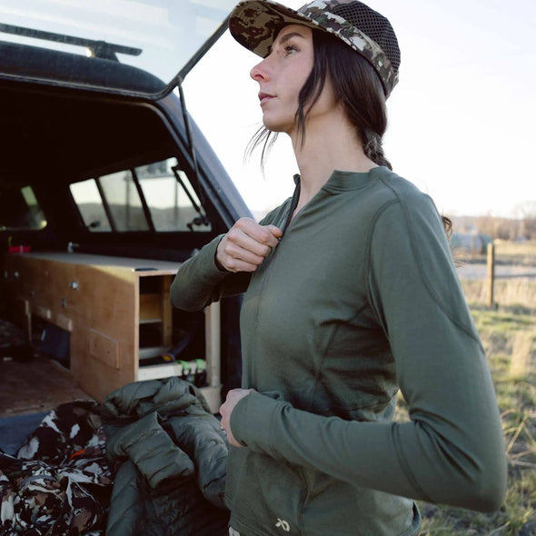 First Lite W's Wick Quarter Zip - 1 Shot Gear