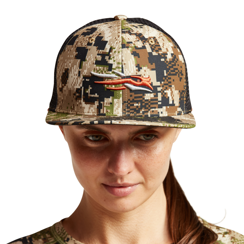 Womens camo trucker hat sales