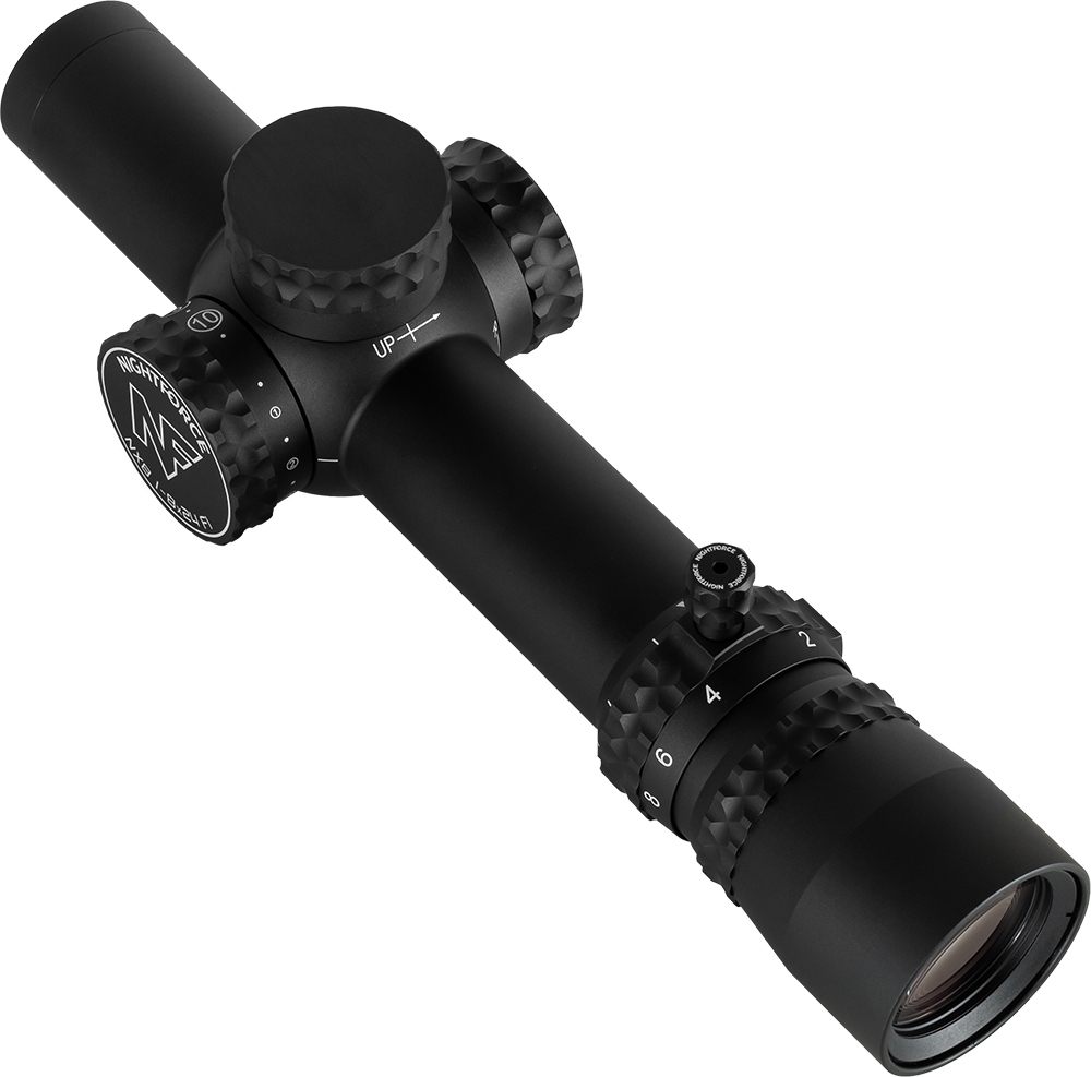NX8 1-8X24 F1 - Capped E/W - .2 Mil-Radian - PTL - FC-DMX Dark Earth C654 - 1 Shot Gear