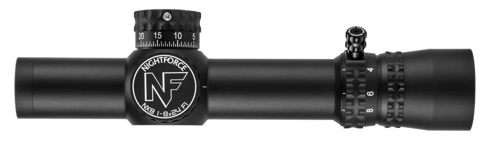Nightforce NX8 1-8x24 F1 Zerostop .5 MOA PTL FC-MOA C600 - 1 Shot Gear