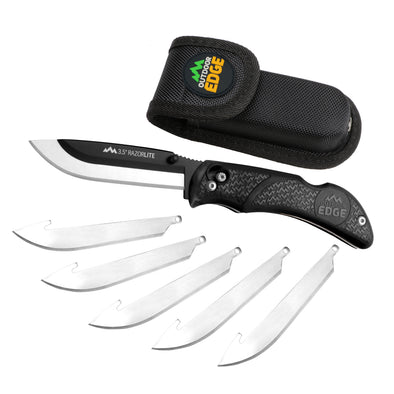 Outdoor Edge Razor-Lite (Black-6 Blades) Clam - 1 Shot Gear