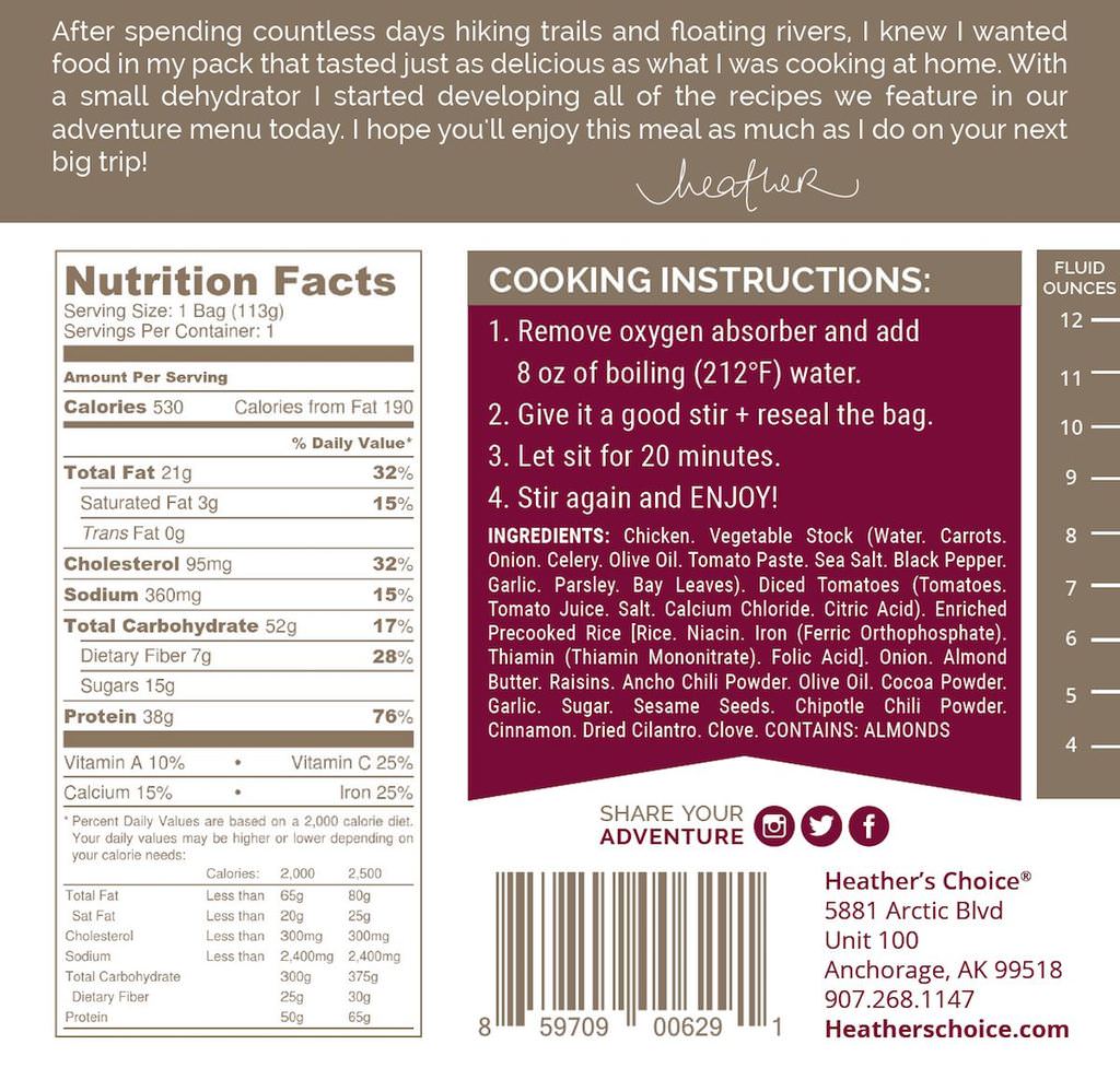 Organic Chicken Mole with Rice - 1 Shot Gear