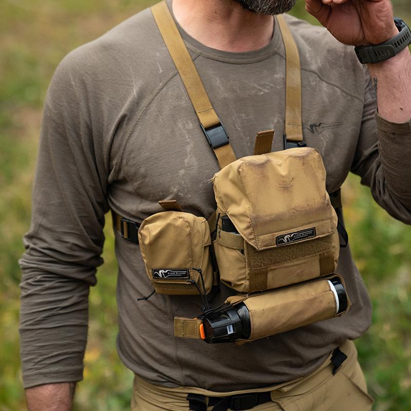 Skiguard Bino Harness With Rangefinder Pouch - Mountain Camo Chest Pack