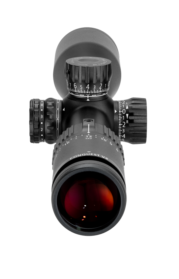 CONQUEST V4 6-24x50 ZBi - Illum. Reticle (#68) - Ext. Elev. - Ballistic Stop - Ext. Locking Wind. - .25 MOA - Parallax Adj. 522955-9968-090 - 1 Shot Gear